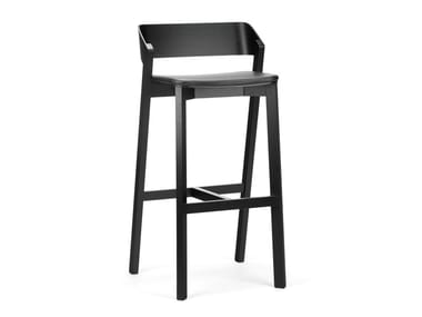 MERANO 313 403 - Wooden barstool with integrated cushion by TON
