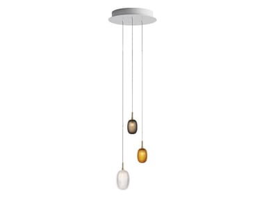 METAMORPHOSIS 3 - LED handmade blown glass pendant lamp by bomma