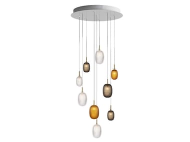 METAMORPHOSIS 9 - LED handmade blown glass pendant lamp by bomma