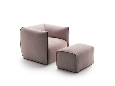 MIA - Upholstered fabric armchair with armrests by MDF Italia