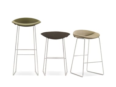 MICK - Upholstered sled base stool by Montis
