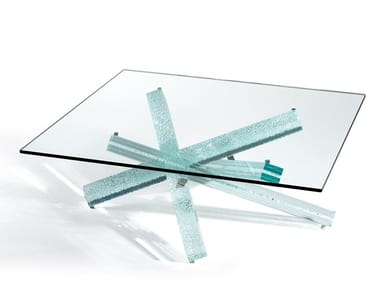 MIKADO 40 - Square glass coffee table by Reflex