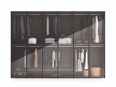 MILANO - Lacquered wood and glass wardrobe by Pianca