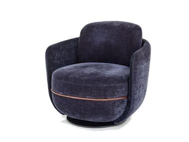 MILES LOUNGE - Swivel fabric armchair by Wittmann