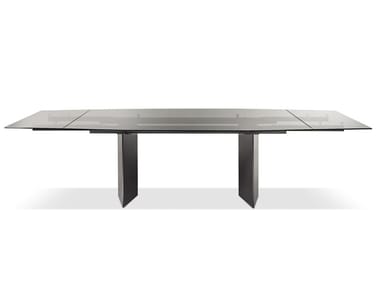 MILTON - Extending rectangular glass table by Cantori