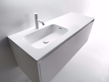 MINI ROUND - Cristalplant® washbasin with integrated countertop by Falper