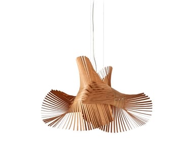 MINIMIKADO - Handmade wood veneer pendant lamp by LZF