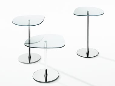 MIXIT GLASS - Crystal and steel coffee table by Desalto