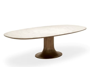 MIZAR - Oval marble table by Giorgetti