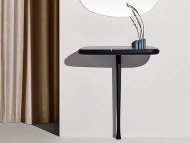 MOMENTS - Rectangular Sahara Noir marble console table by Nomon