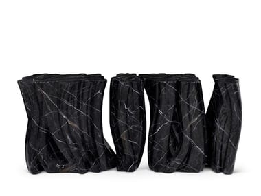 MONOCHROME FAUX-MARBLE - Resin console table by Boca do Lobo