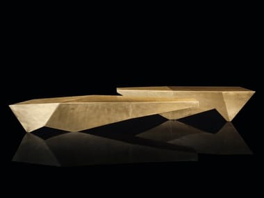 MONOLITH - Low brass coffee table by Henge