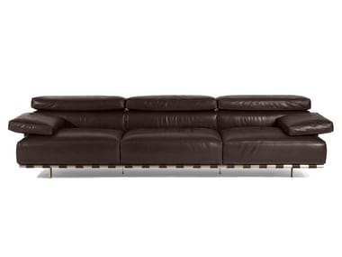 MONTPARNASSE - Leather sofa with headrest by Visionnaire