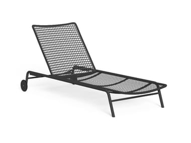 MOON ALU - Recliner sun lounger with castors by Talenti