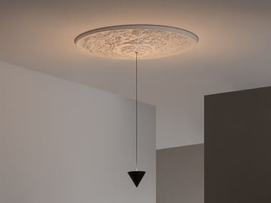 MOONBLOOM - LED plaster and aluminium pendant lamp by Karman