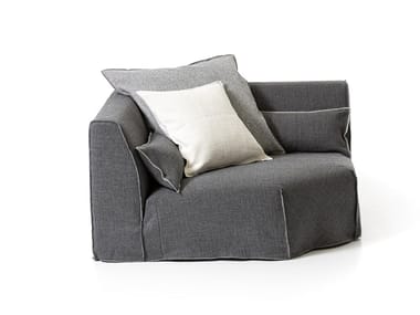 MORE 21AN - Corner fabric armchair with armrests by Gervasoni