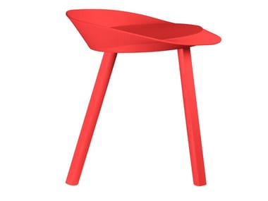 MR COLLINS - Wood veneer stool by e15