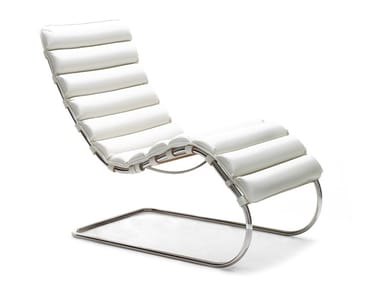 MR LOUNGE - Upholstered leather Chaise longue by Knoll