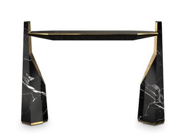 MYLLO - Rectangular Nero Marquina marble console table by Luxxu