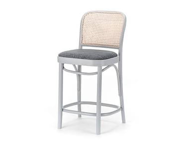 811 - Wooden stool with integrated cushion by TON