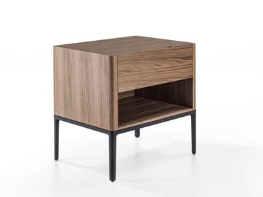 NARA - Wooden bedside table with drawers by Porada