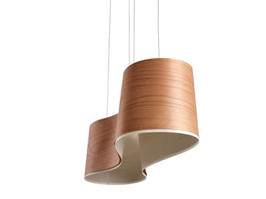 NEW WAVE - Handmade wood veneer pendant lamp by LZF