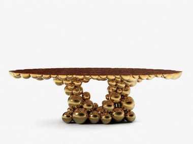 NEWTON GOLD MYRTLE - Brass dining table by Boca do Lobo
