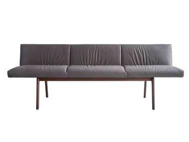 NIL - Upholstered leather bench with back by more