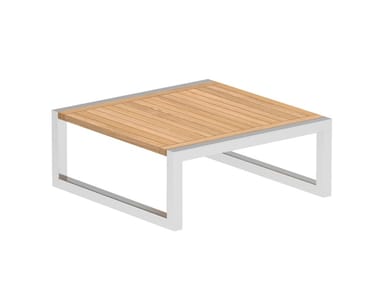 NINIX - Low square teak garden side table by Royal Botania