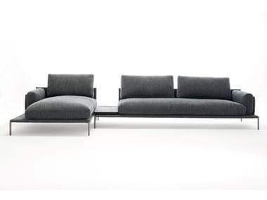 NOAH - Sectional fabric sofa with chaise longue by Zanotta