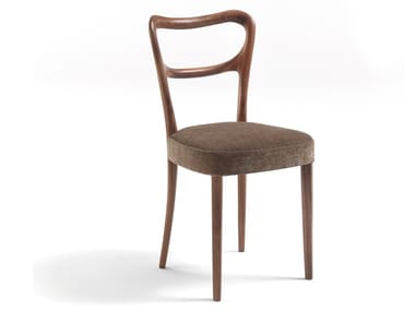 NOEMI - Solid wood chair with integrated cushion by Porada