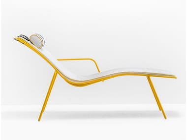 NOLITA 3654 - Steel sun lounger with armrests by Pedrali