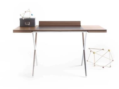 NOVELIST - Walnut writing desk with drawers by Lema
