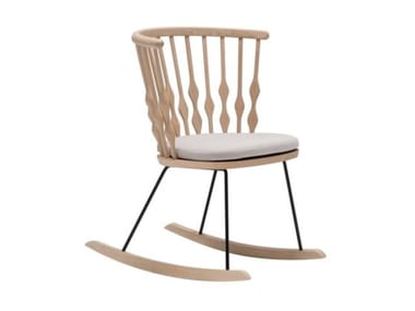 NUB SO1454 - Rocking beech chair with armrests by Andreu World