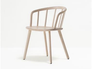 NYM 2835 - Ash chair with armrests with integrated cushion by Pedrali