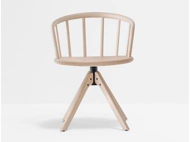 NYM 2845 - Swivel trestle-based ash chair by Pedrali