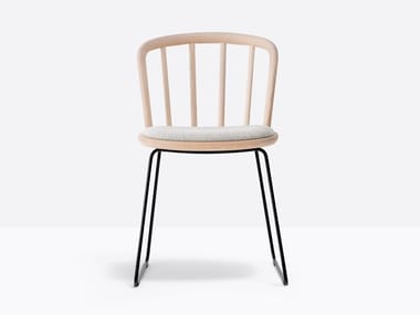 NYM 2851 - Sled base ash chair with integrated cushion by Pedrali