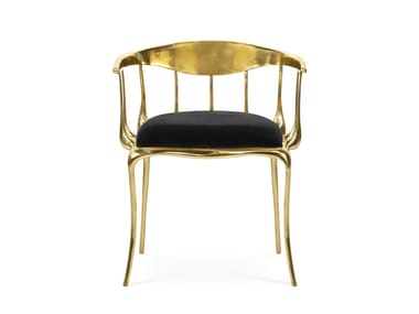 N¨¬11 - Brass chair with integrated cushion by Boca do Lobo