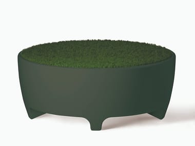 OASIS - Round polyethylene garden pouf with light by Serralunga