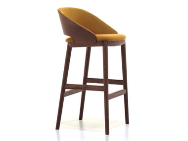 ODEON - Stool with back with footrest by Very Wood