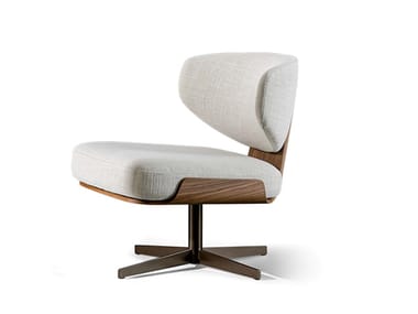 OLOS - Swivel fabric armchair with 4-spoke base by Bonaldo