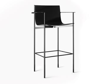 OMBRA - High stool with armrests with back by Lema