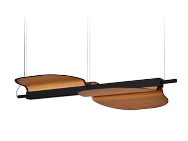 OMMA S2 - LED swivel wood veneer pendant lamp by LZF