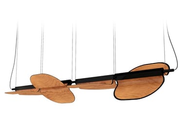 OMMA S2X2 - LED swivel wood veneer pendant lamp by LZF