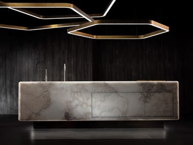 ONEON - Stone kitchen with island by Henge