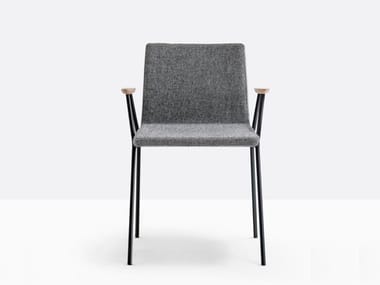 OSAKA METAL 5722 - Upholstered chair with armrests by Pedrali