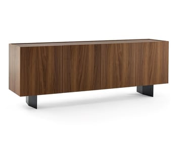 OUTLINE - Walnut sideboard with doors by Bonaldo