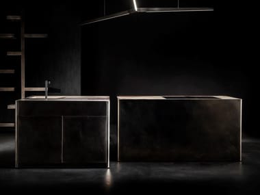 OXYGEN - Metal and stone kitchen by Henge