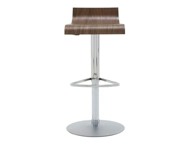 PAM - High height-adjustable multi-layer wood stool by Ligne Roset