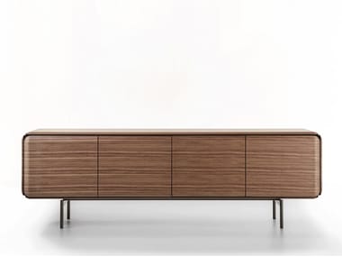 PEBBLE - Wooden sideboard with doors by Porada